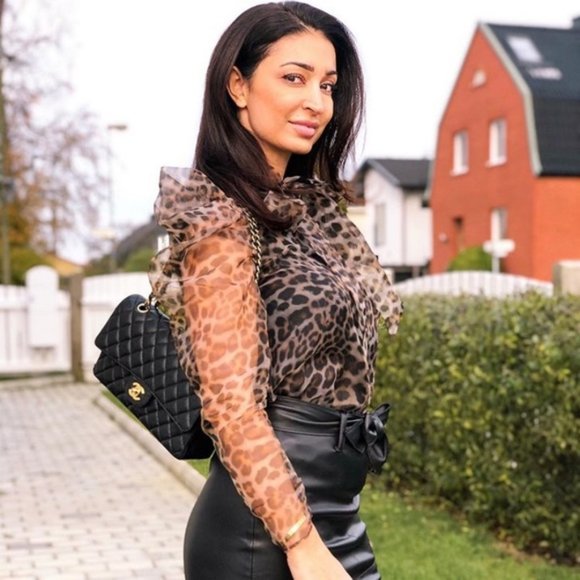 Zara Animal Print Organza Blouse - Picture 8 of 11